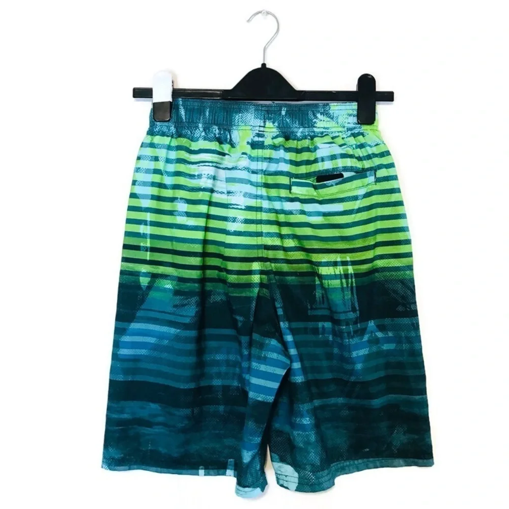 Under Armour Blue and Green Striped Shorts Swim trunks Men's Swim Trunk SMALL